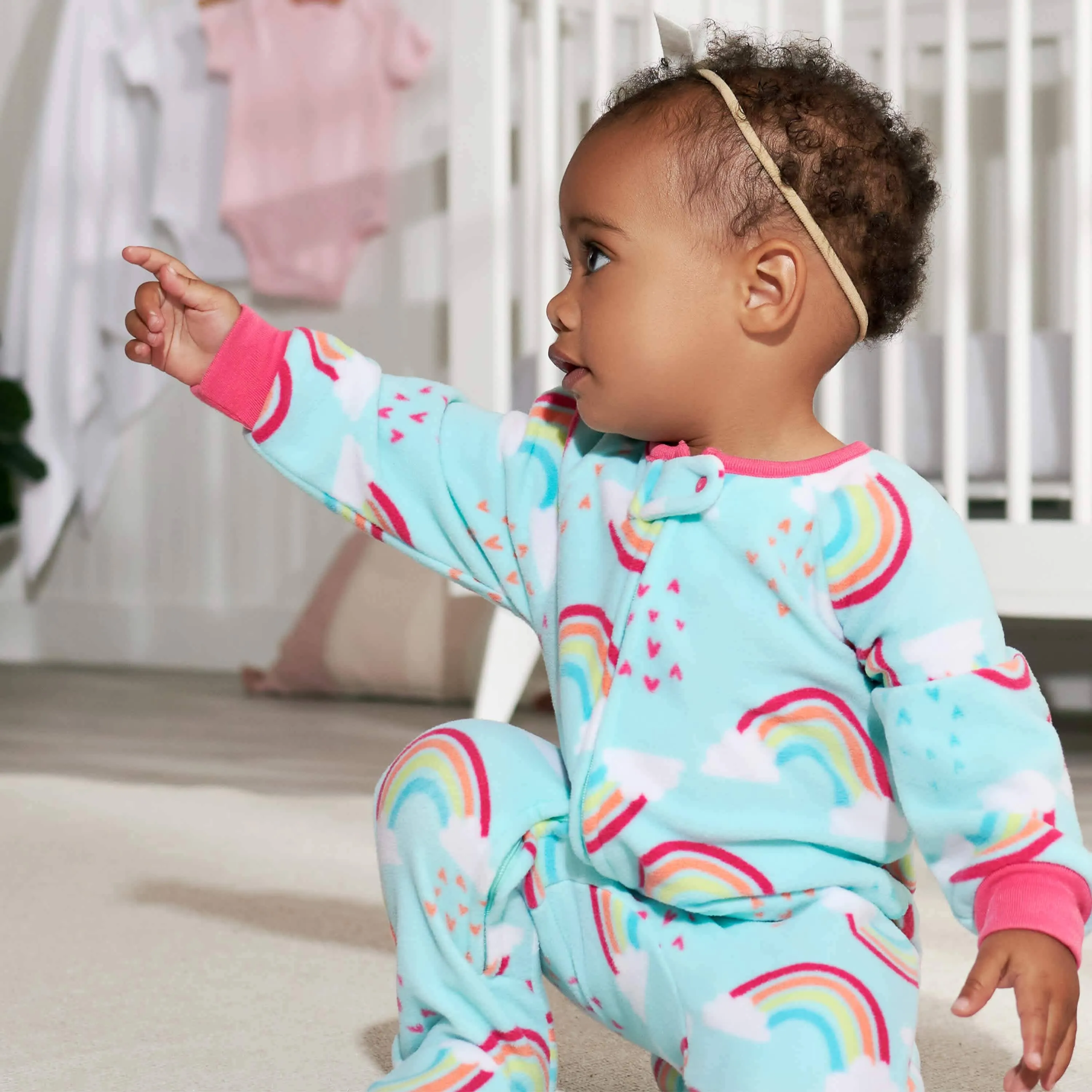 2-Pack Baby & Toddler Girls Rainbow Fleece Pajamas