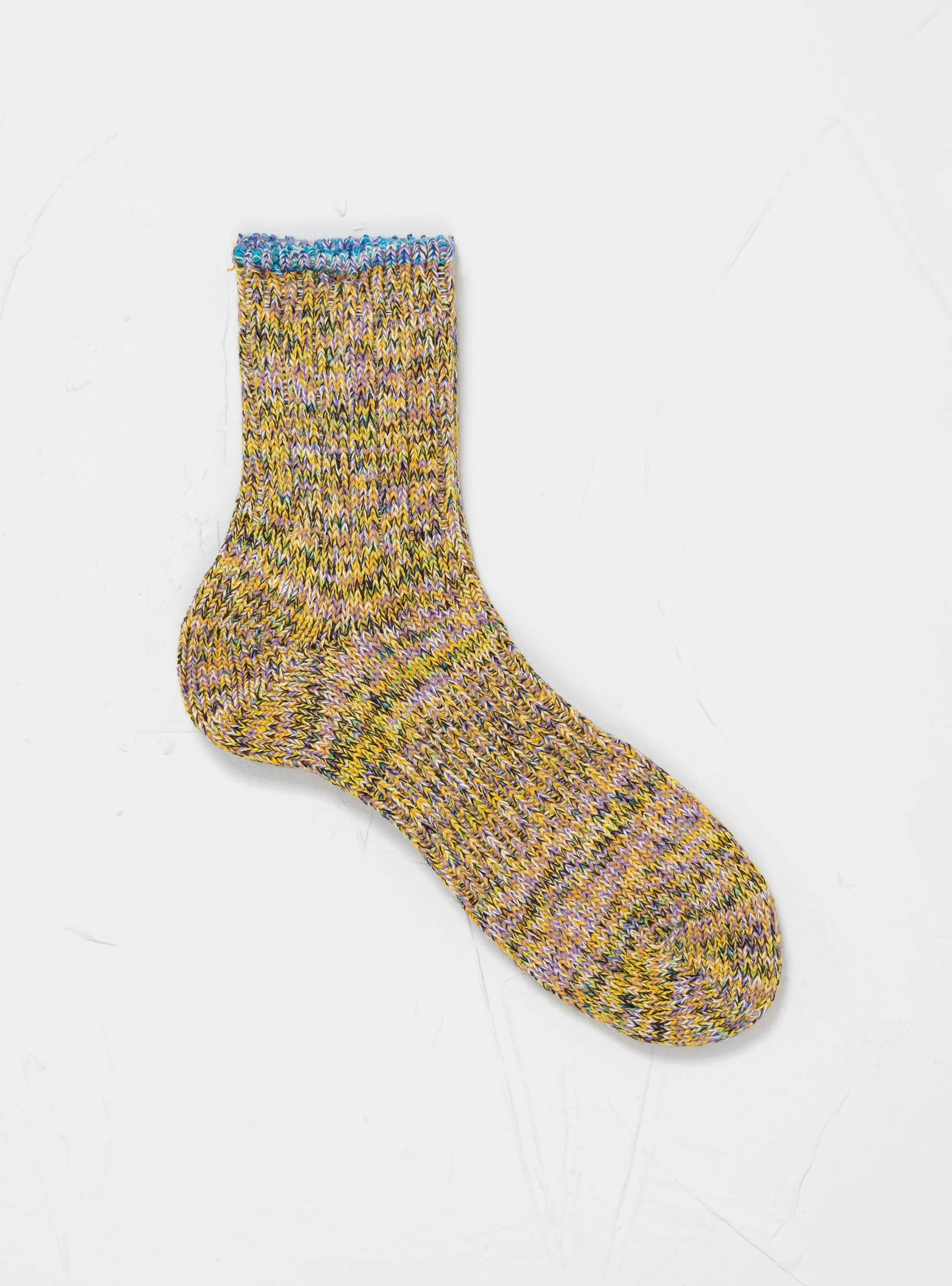 6 Colour Twister Heather Socks Yellow