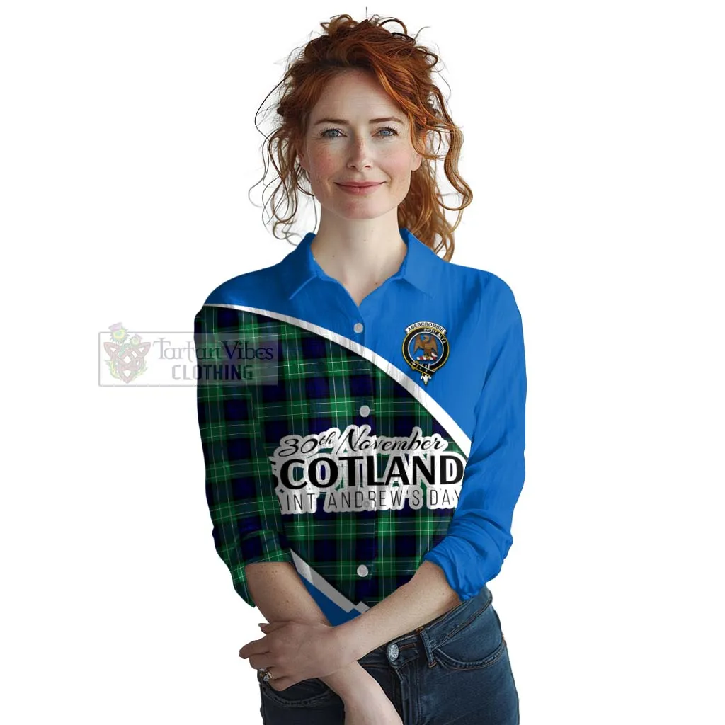 Abercrombie Family Crest Tartan Women's Casual Shirt Celebrate Saint Andrew's Day in Style