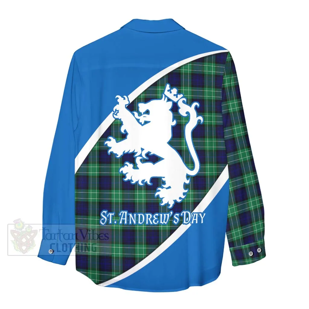 Abercrombie Family Crest Tartan Women's Casual Shirt Celebrate Saint Andrew's Day in Style