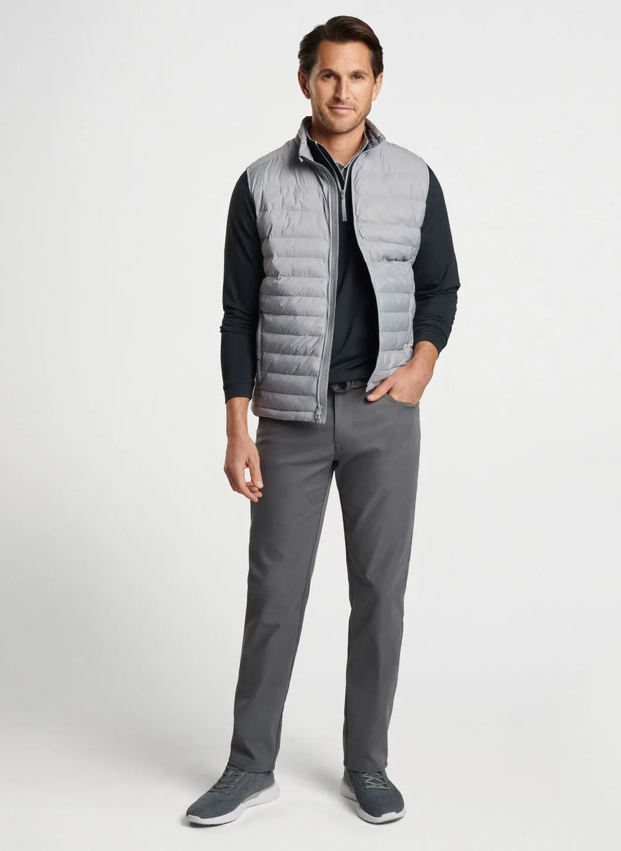 All Course Vest in Gale Grey by Peter Millar