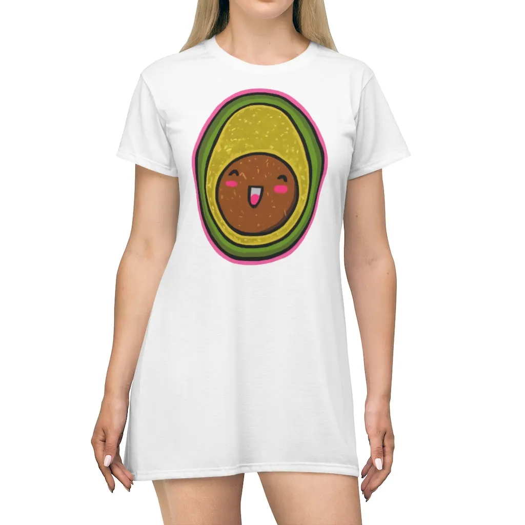 Avocado All Over Print T-Shirt Dress