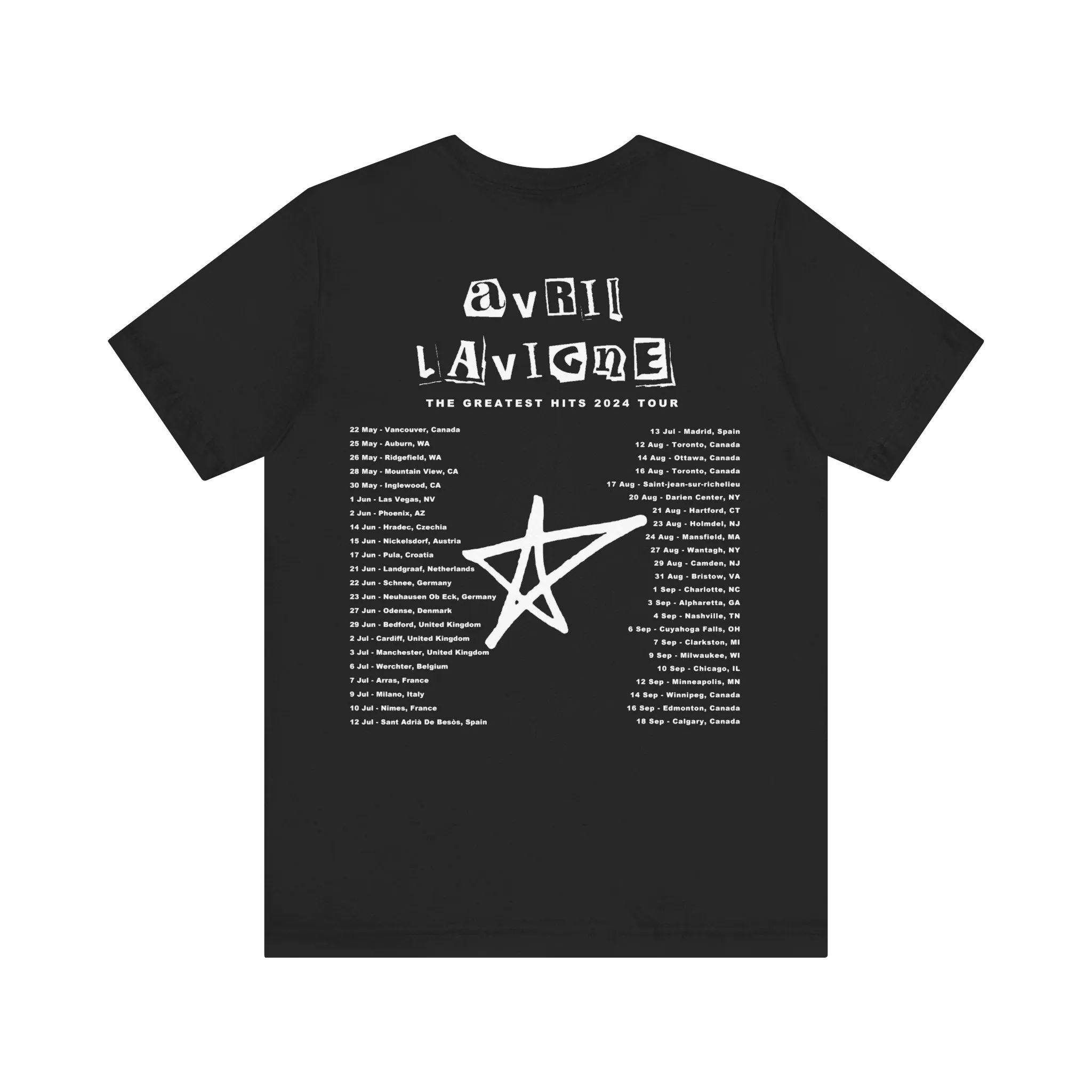 Avril Lavigne 2024 Greatest Hits Tour Unisex Jersey Tee