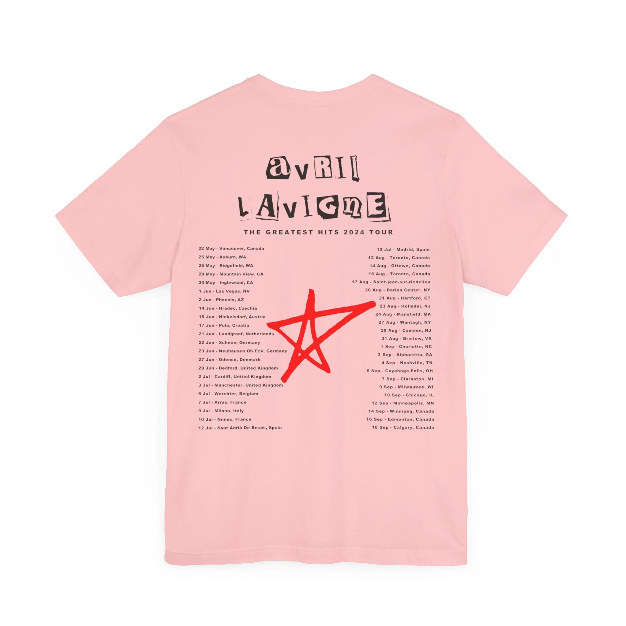 Avril Lavigne 2024 Greatest Hits Tour Unisex Jersey Tee