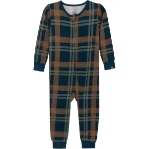 Baby & Toddler Boys Navy Plaid Hacci Footless Pajamas