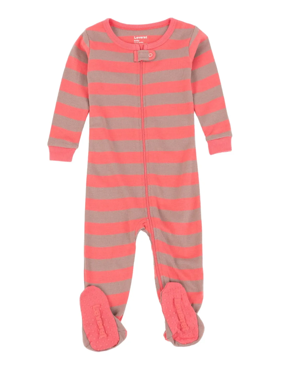 Baby Footed Pink Striped Pajamas