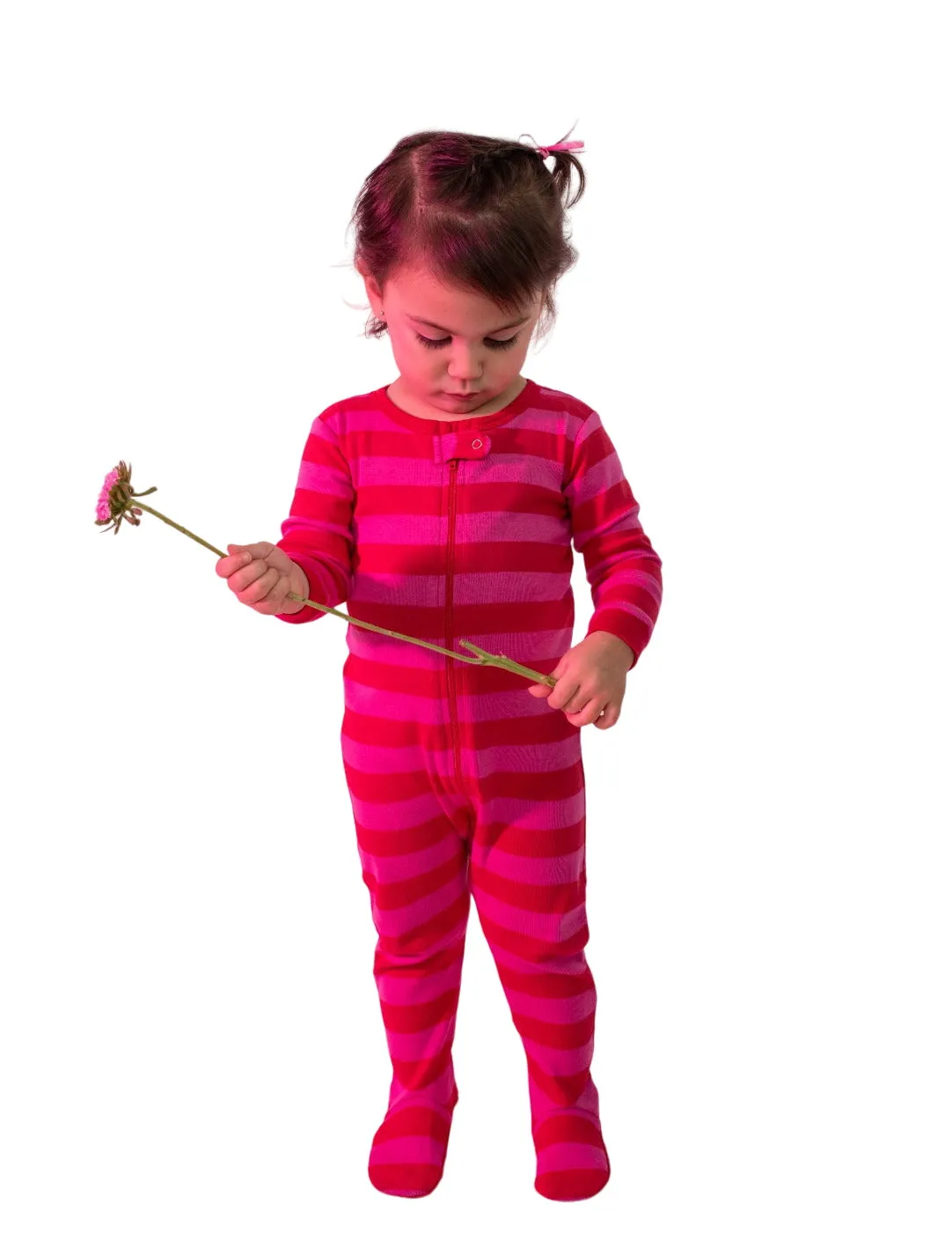 Baby Footed Pink Striped Pajamas