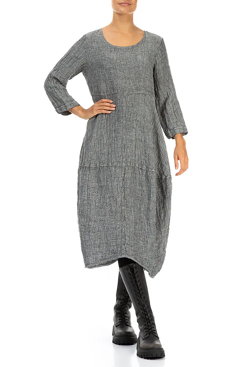 Balloon Grey Mélange Linen Dress