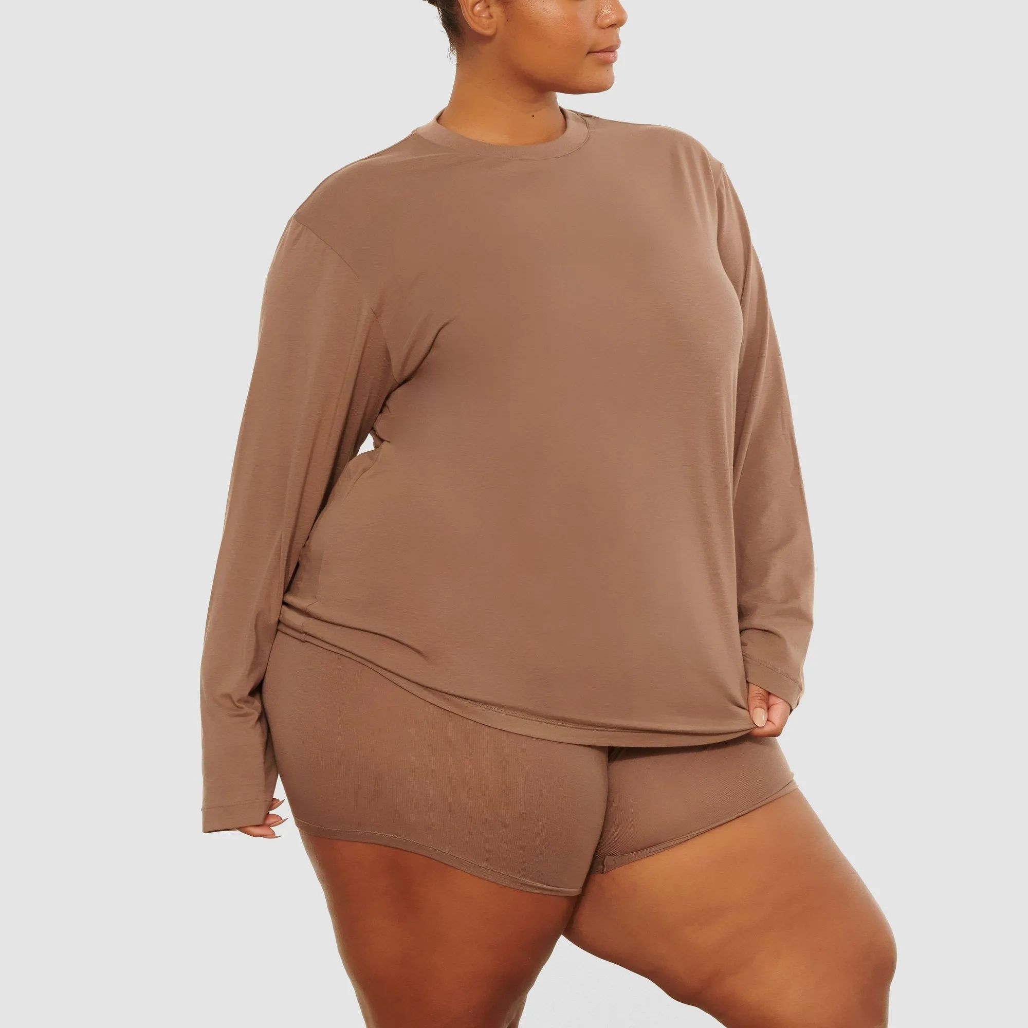 BOYFRIEND LONG SLEEVE T-SHIRT | UMBER