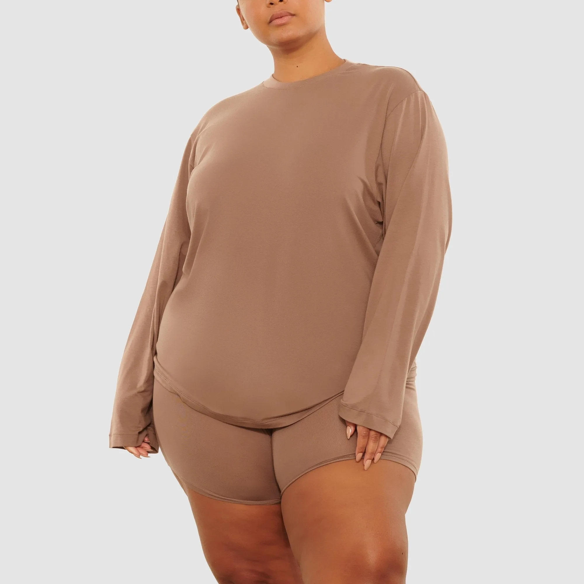 BOYFRIEND LONG SLEEVE T-SHIRT | UMBER