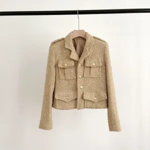 Casual Tweed Wool Jacket