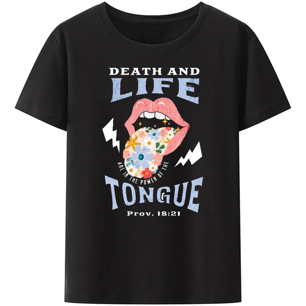 Christian T-Shirt, Death And Life Tongue Christian T-Shirt, CAB02270424.