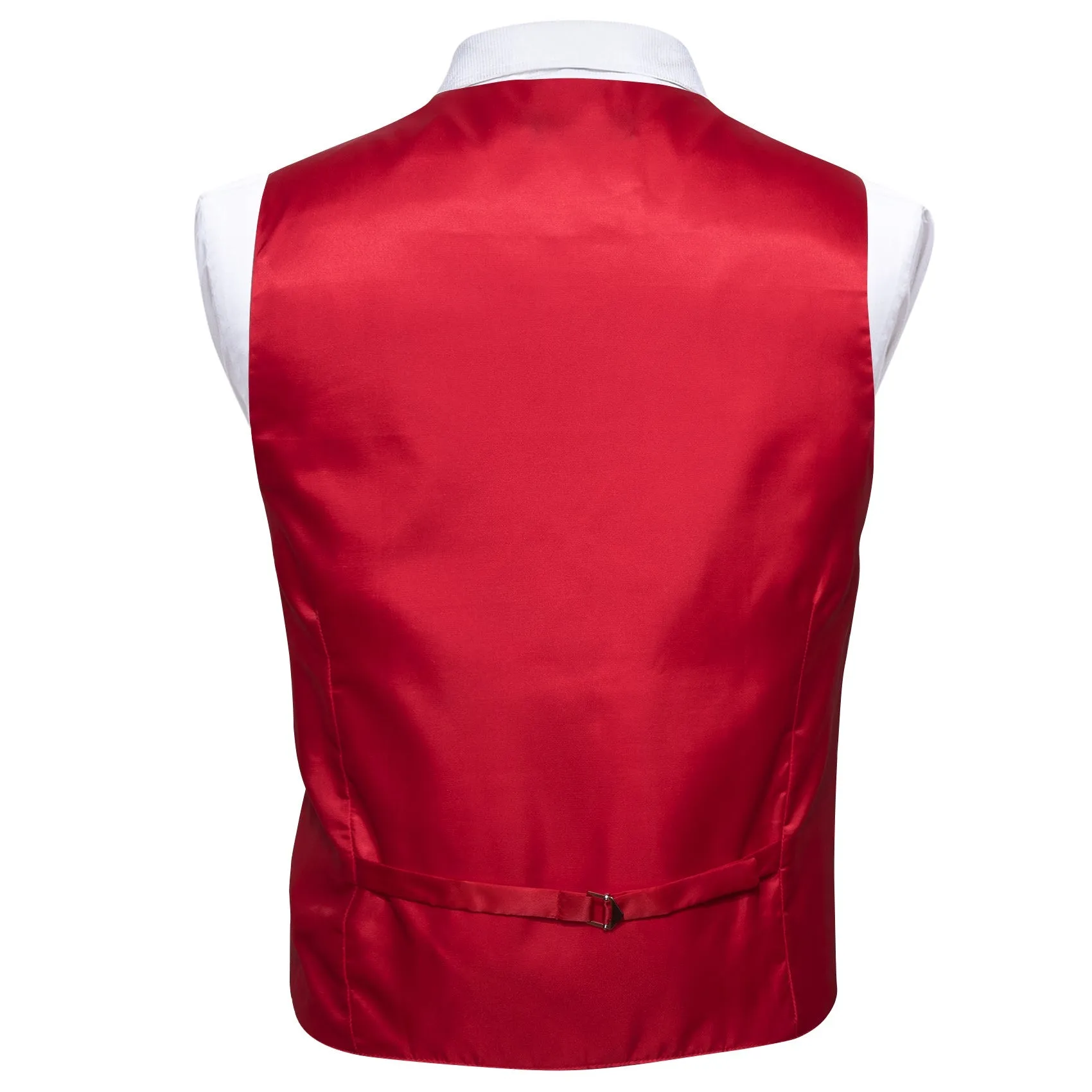 Classic Red Solid Splicing Jacquard Men's Vest