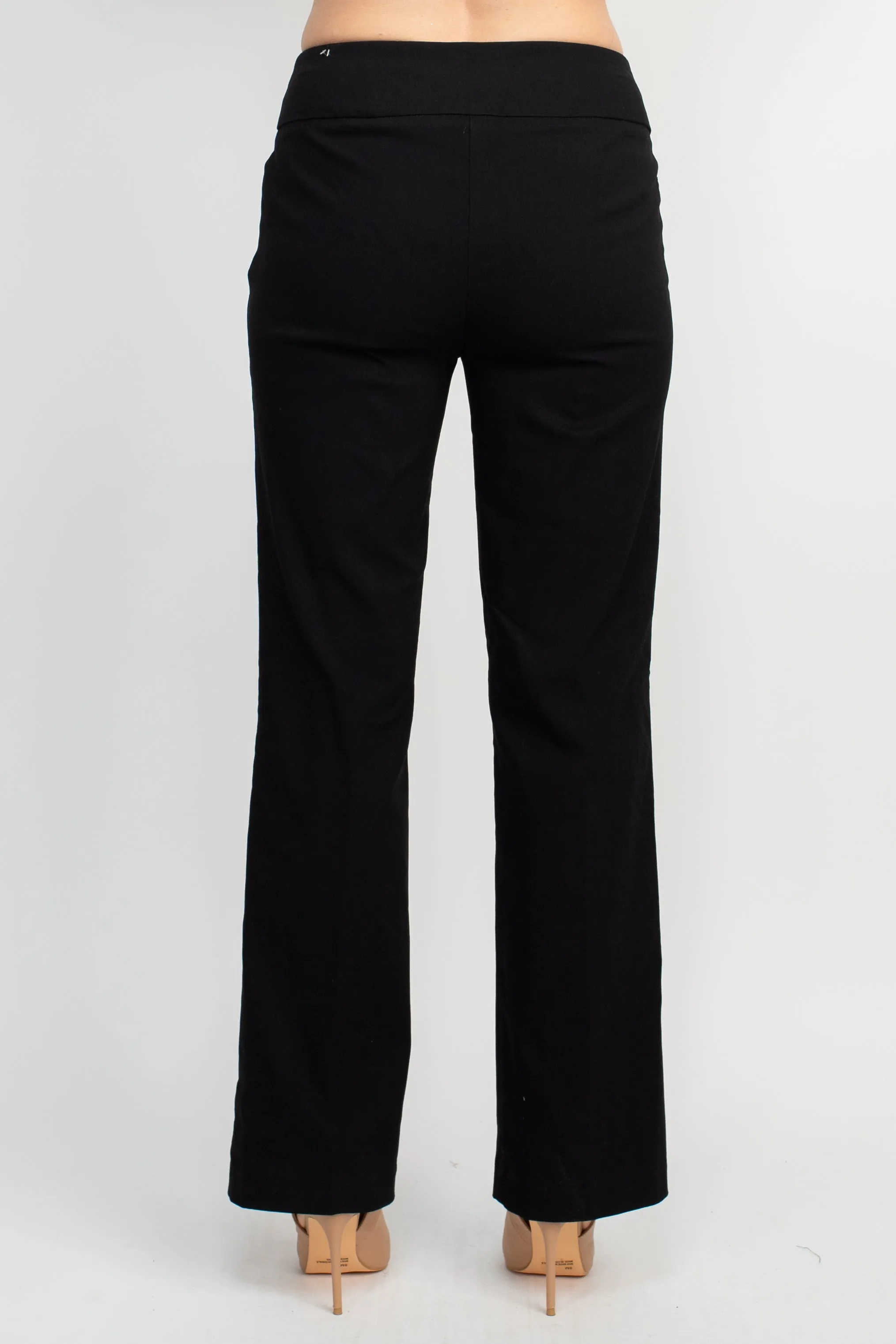 Counterparts Midwaist Banded Waist Solid Straight Millennium Pant