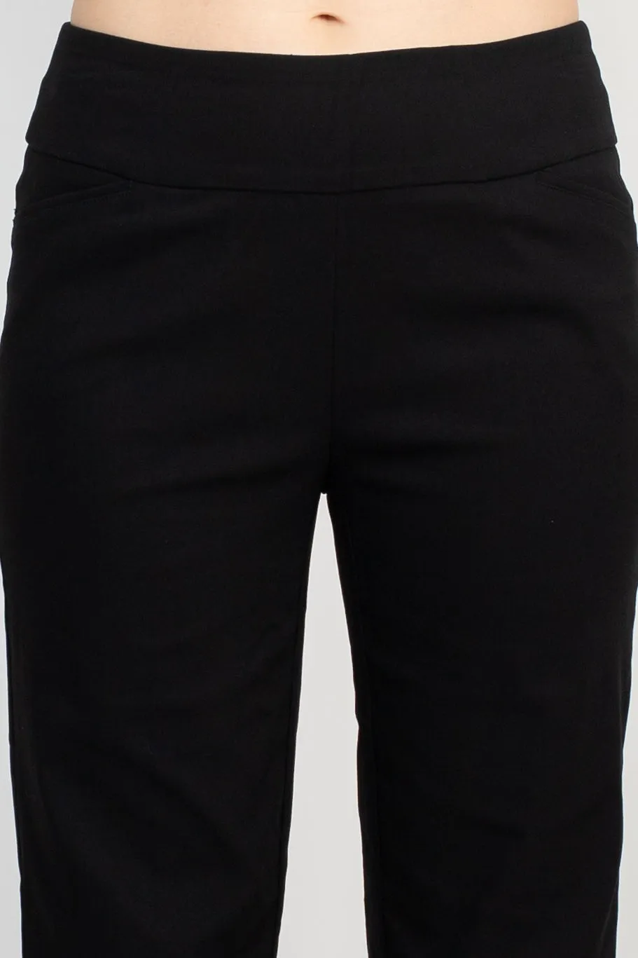 Counterparts Midwaist Banded Waist Solid Straight Millennium Pant