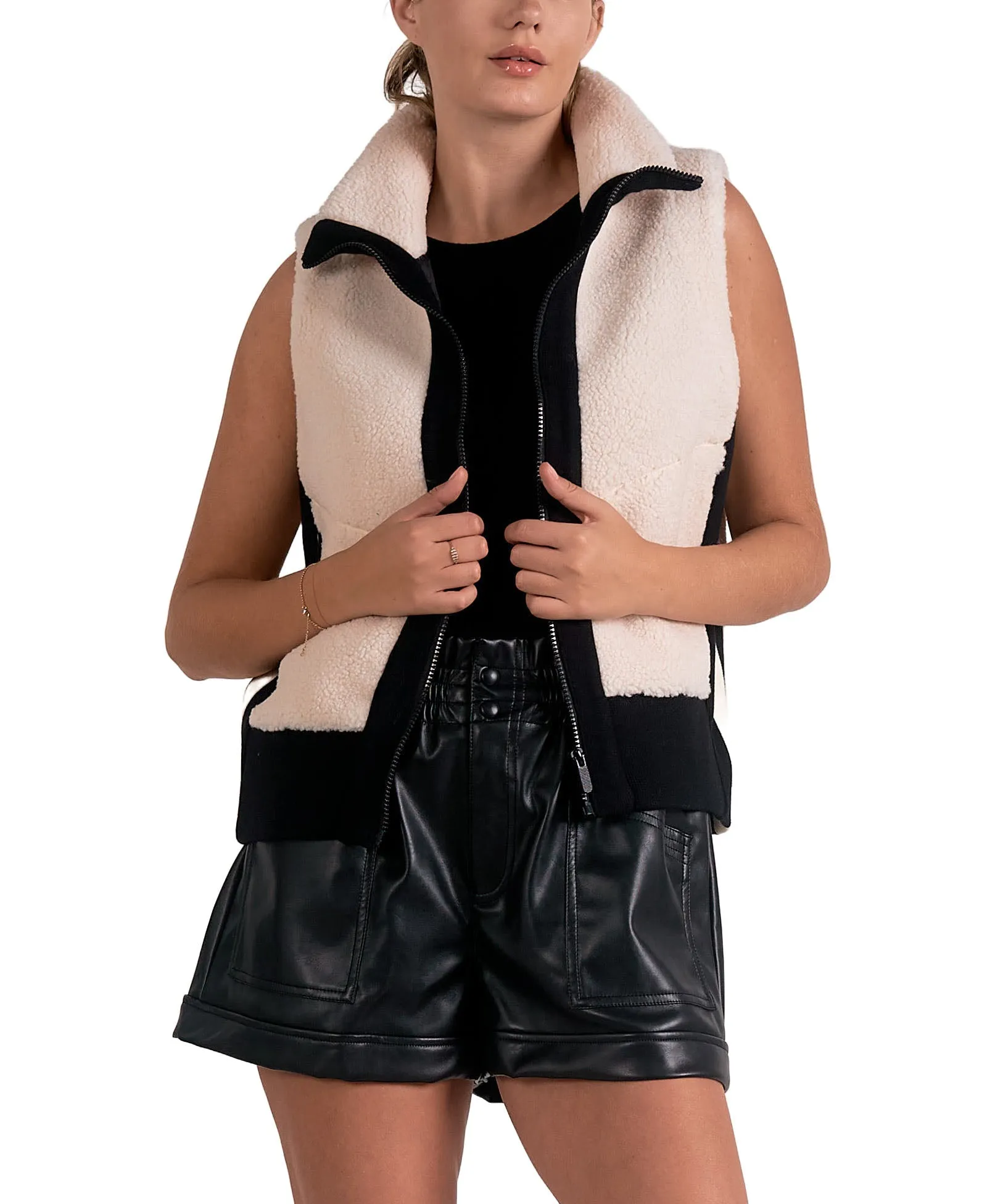 Elan Zip Up Two Tone Vest