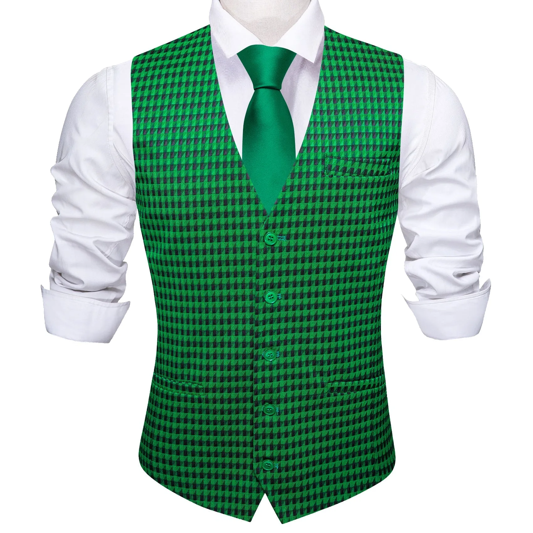 Emerald Greec Novelty Jacquard Men's Single Vest