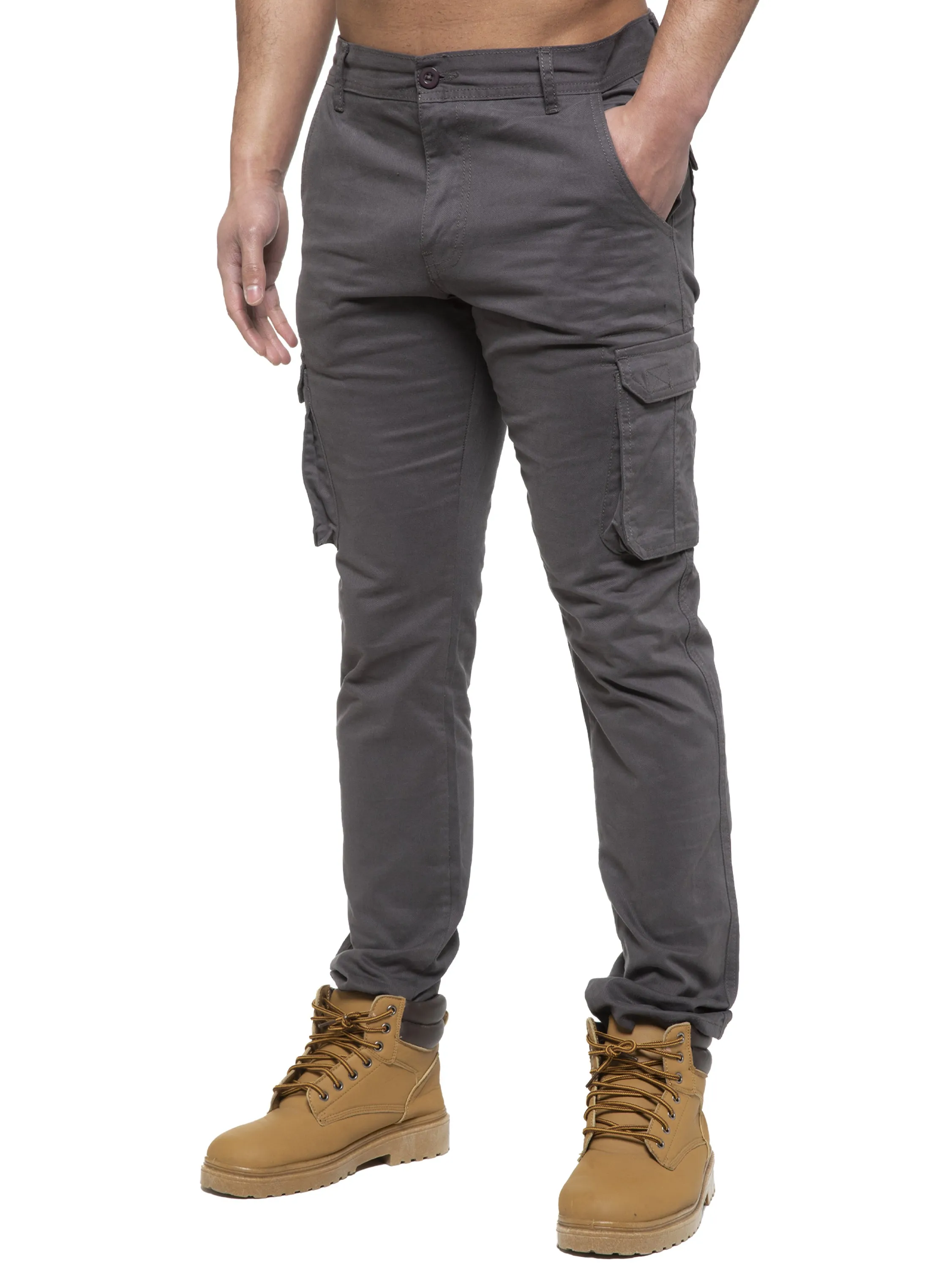 Enzo | Mens Cargo Straight Fit Jeans