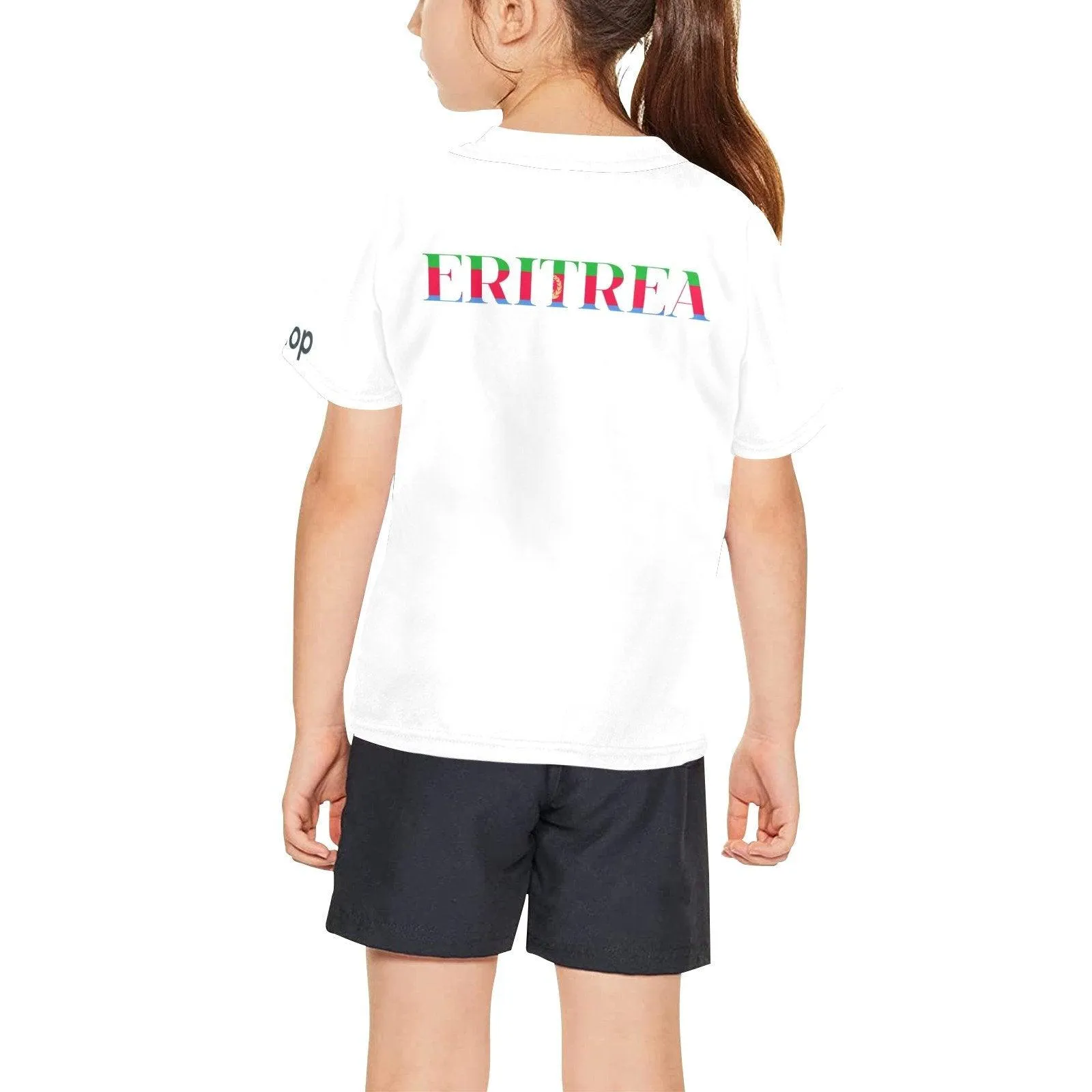 Eritrean flag t-shirt big girl kids Vertical