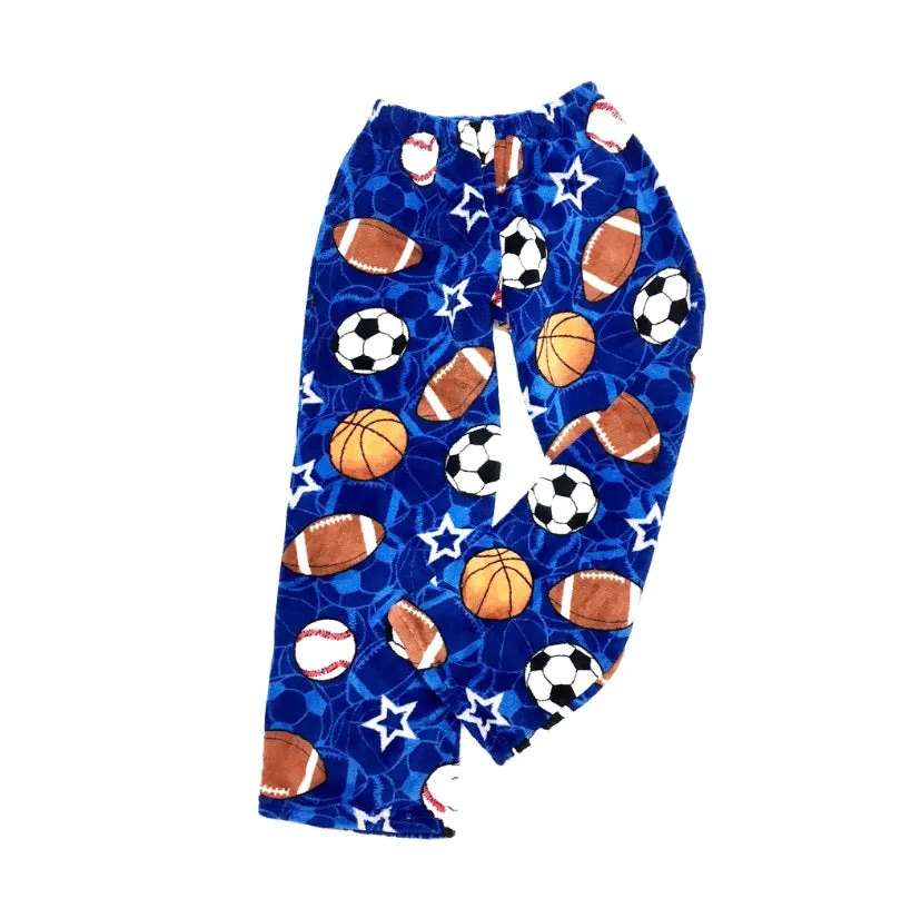 Fuzzy Pajama Pants - Dark Blue Sports