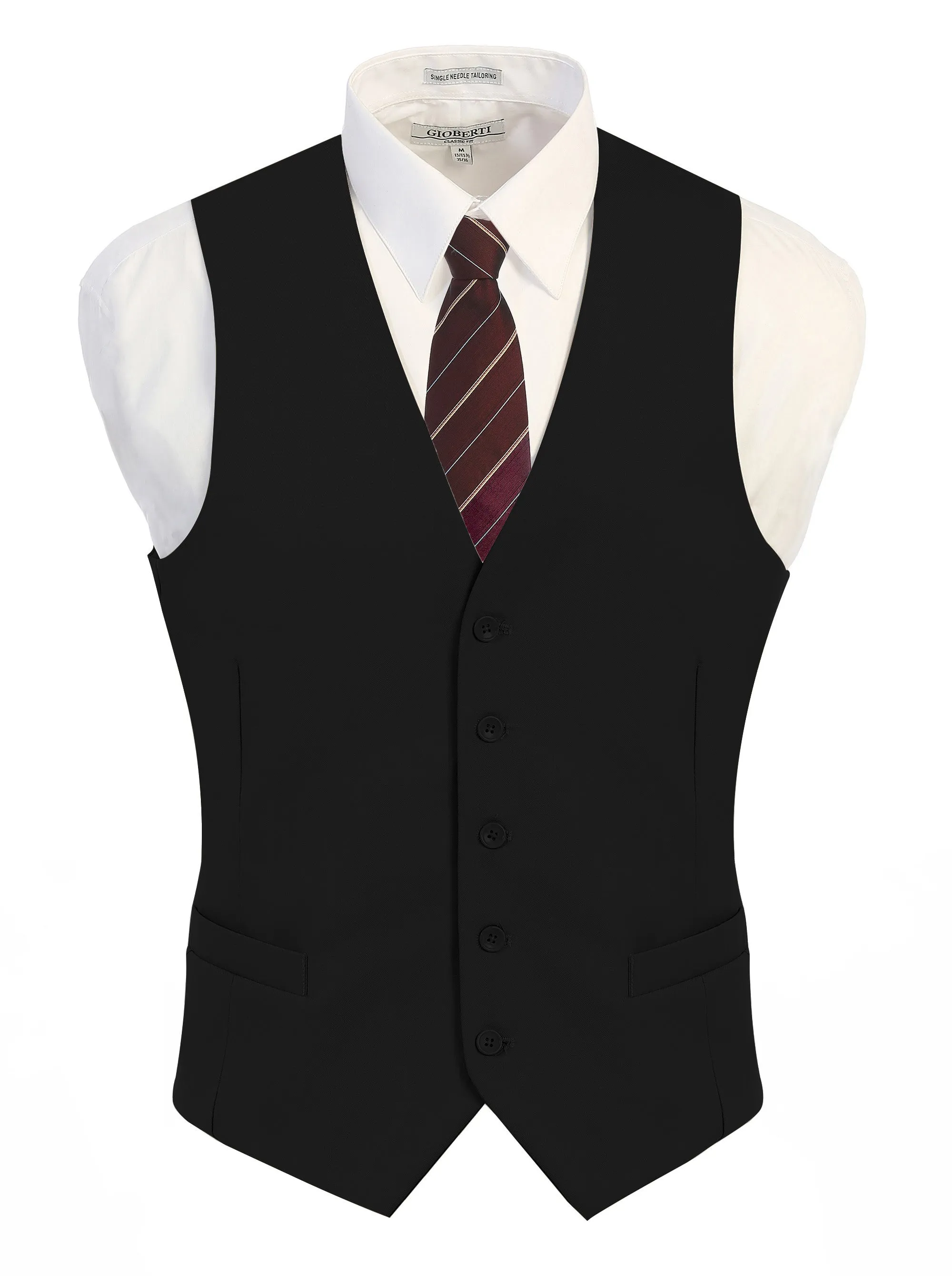 Gioberti Men's Black Formal Suit Vest