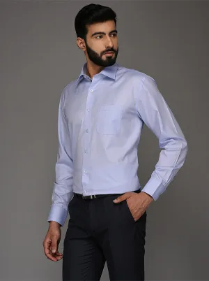 Greenfibre Sky Blue Dobby Regular Fit Formal Shirt