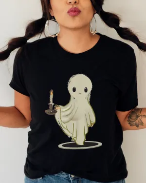 Halloween Gothic Ghost with Candle Comfort Colors® T-Shirt, Graphic Tee, Oversized print, Fall Tee