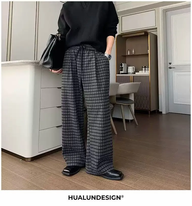 Hua Casual Fine Checked Pants