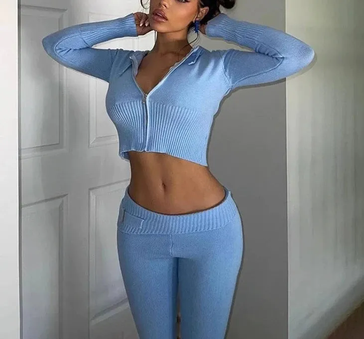 Ivorie Knitted Pants Set