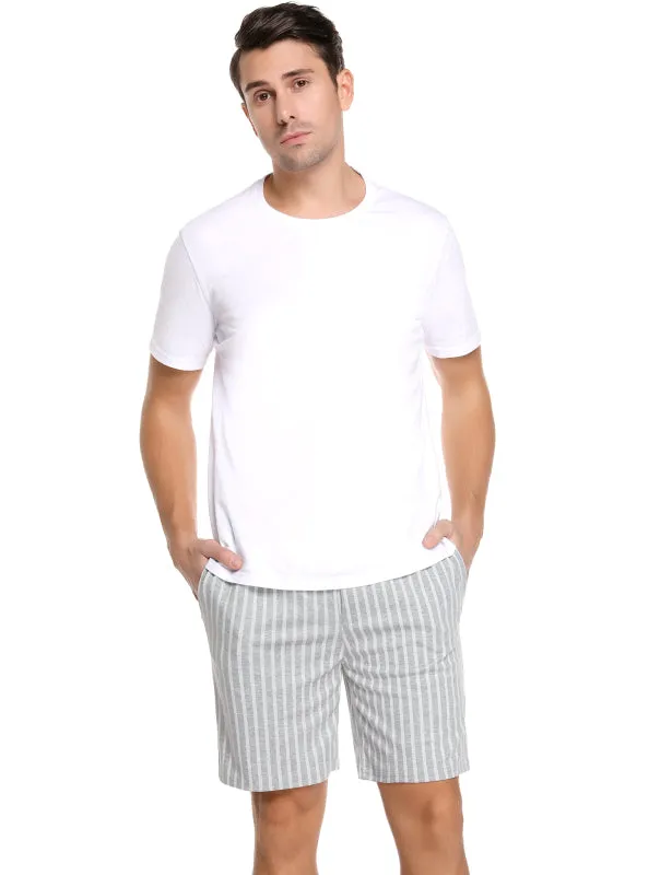 Jingtong-Men's Woven Striped Lounge Pants