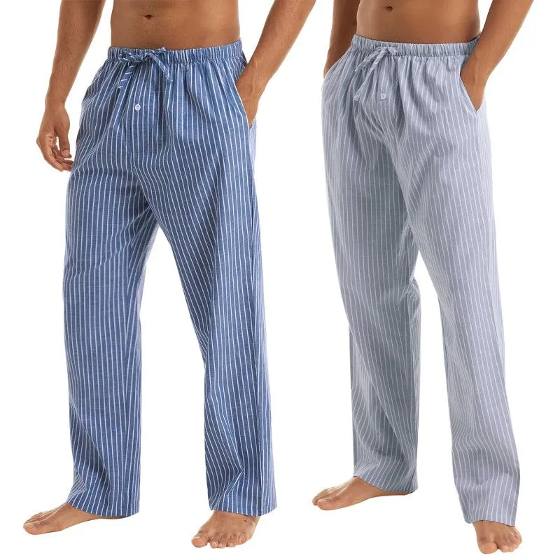 Jingtong-Men's Woven Striped Lounge Pants