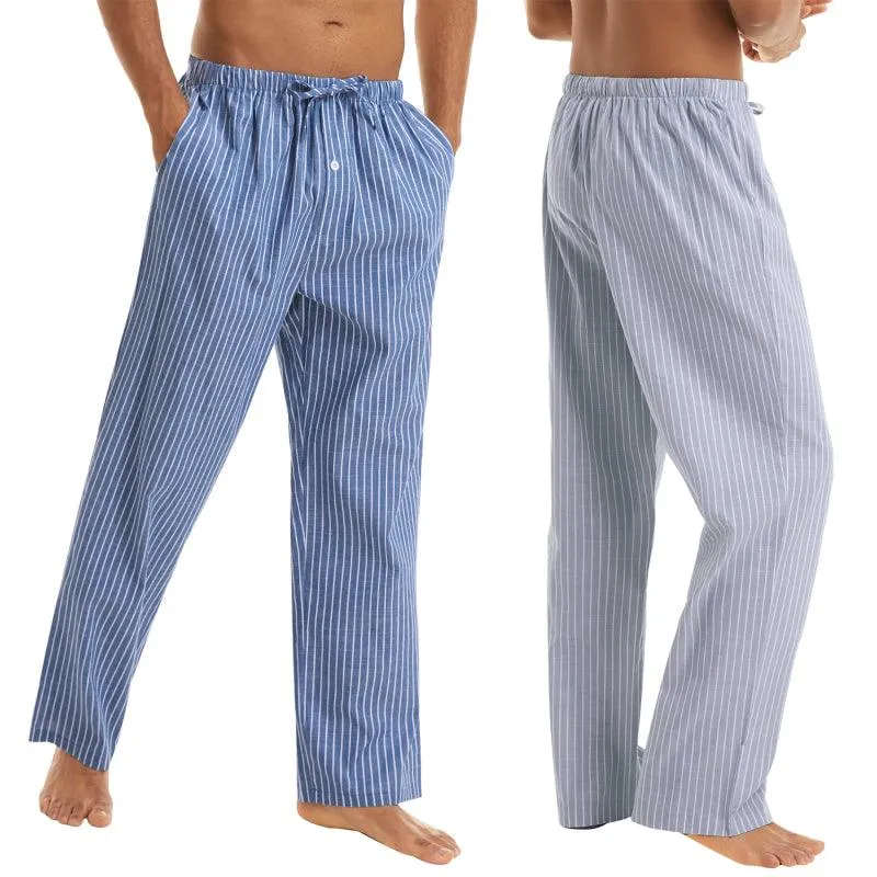 Jingtong-Men's Woven Striped Lounge Pants