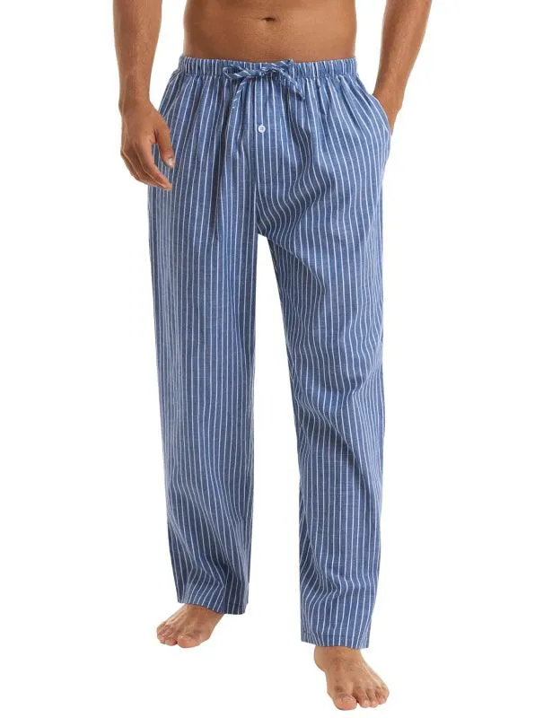 Jingtong-Men's Woven Striped Lounge Pants