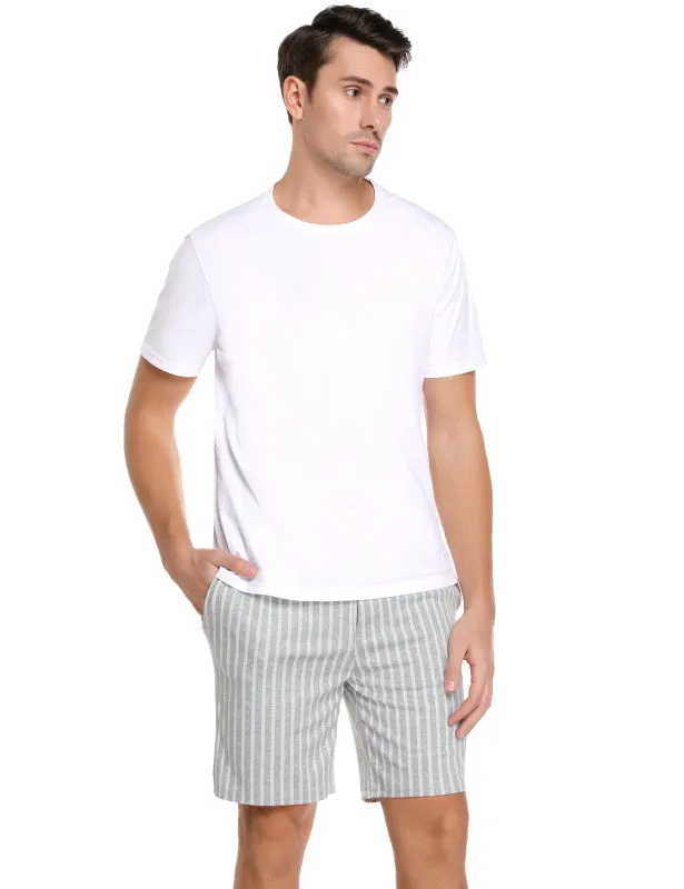 Jingtong-Men's Woven Striped Lounge Pants