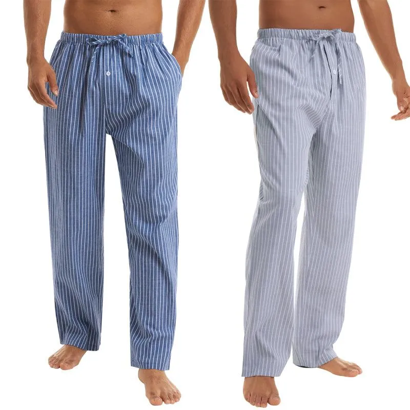 Jingtong-Men's Woven Striped Lounge Pants