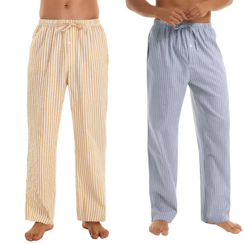 Jingtong-Men's Woven Striped Lounge Pants