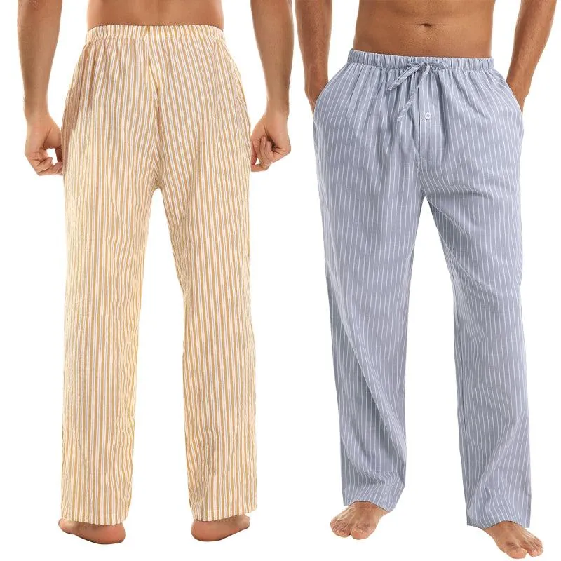 Jingtong-Men's Woven Striped Lounge Pants