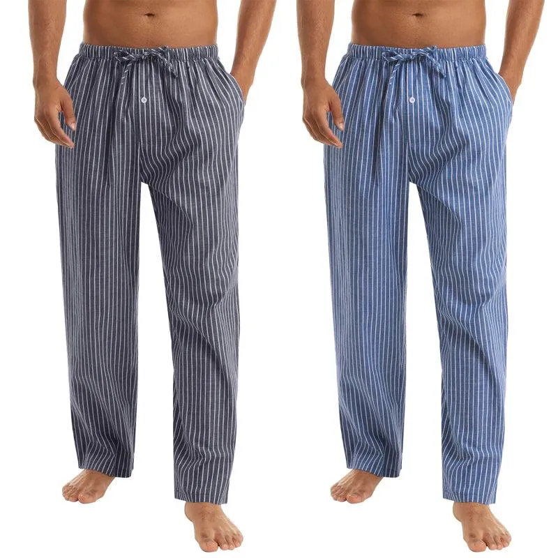 Jingtong-Men's Woven Striped Lounge Pants