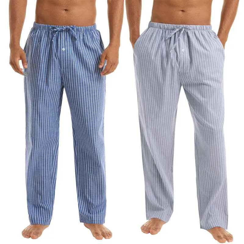 Jingtong-Men's Woven Striped Lounge Pants