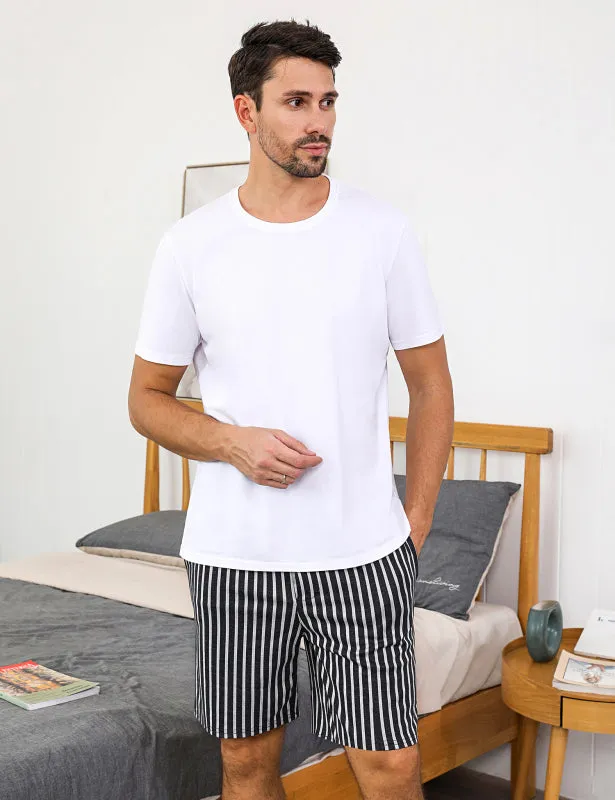 Jingtong-Men's Woven Striped Lounge Pants