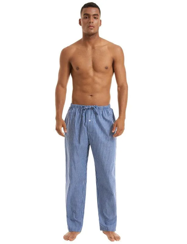 Jingtong-Men's Woven Striped Lounge Pants