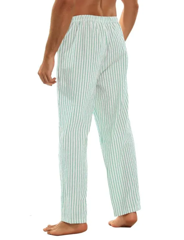 Jingtong-Men's Woven Striped Lounge Pants