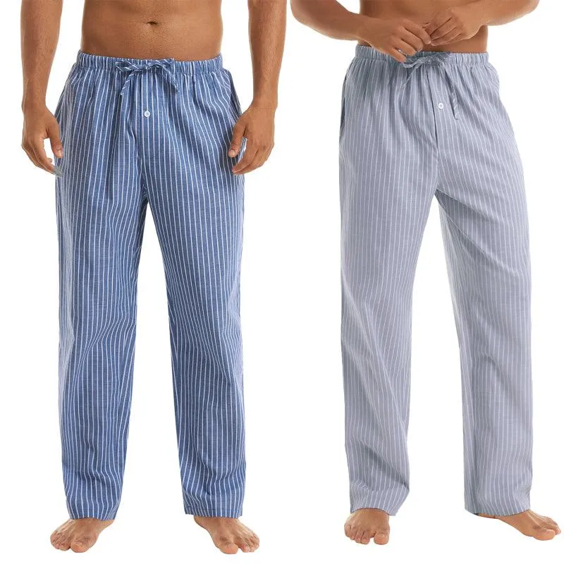 Jingtong-Men's Woven Striped Lounge Pants