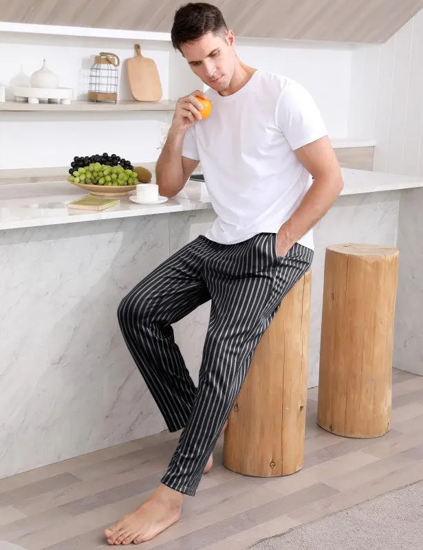 Jingtong-Men's Woven Striped Lounge Pants