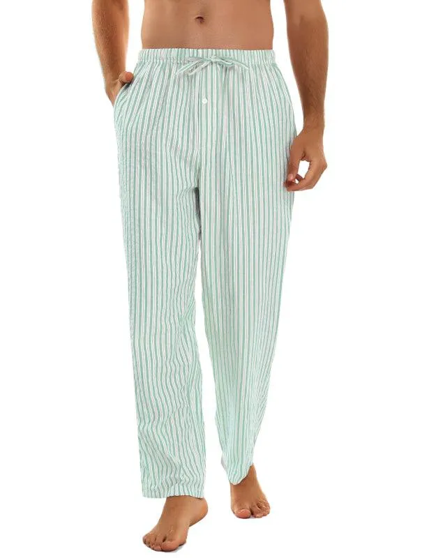 Jingtong-Men's Woven Striped Lounge Pants