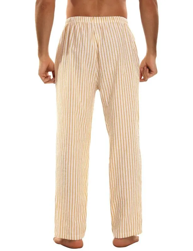 Jingtong-Men's Woven Striped Lounge Pants