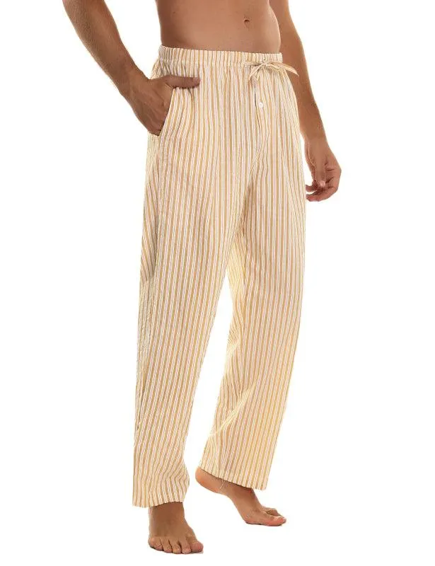 Jingtong-Men's Woven Striped Lounge Pants