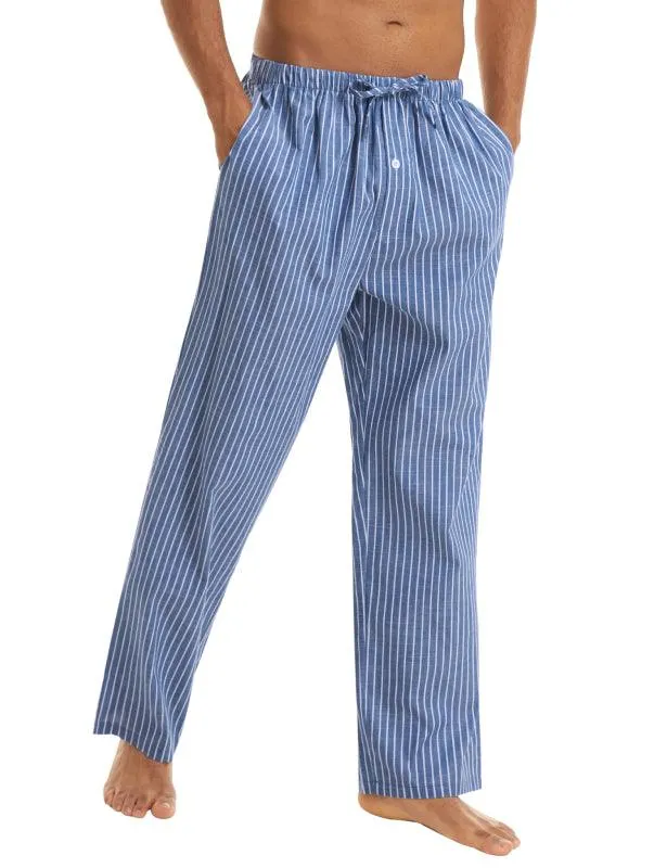 Jingtong-Men's Woven Striped Lounge Pants