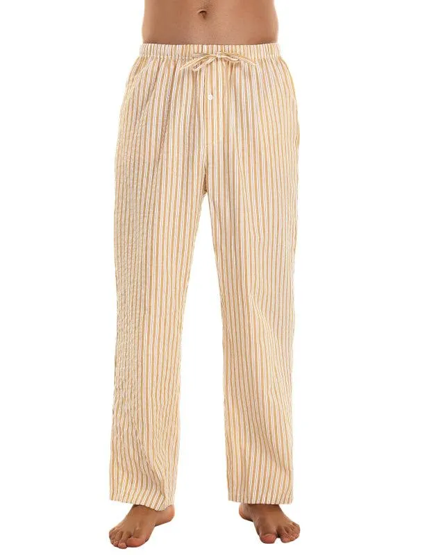 Jingtong-Men's Woven Striped Lounge Pants