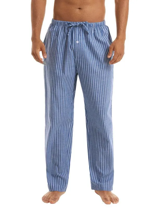 Jingtong-Men's Woven Striped Lounge Pants